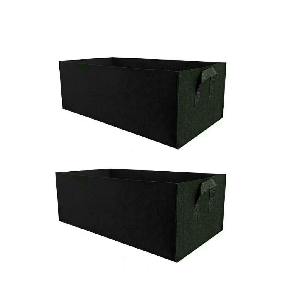 TEMU 2pcs Felt Rectangular Planting Bags, Farm Felt Planting Buckets, Garden Flower Seedling Boxes