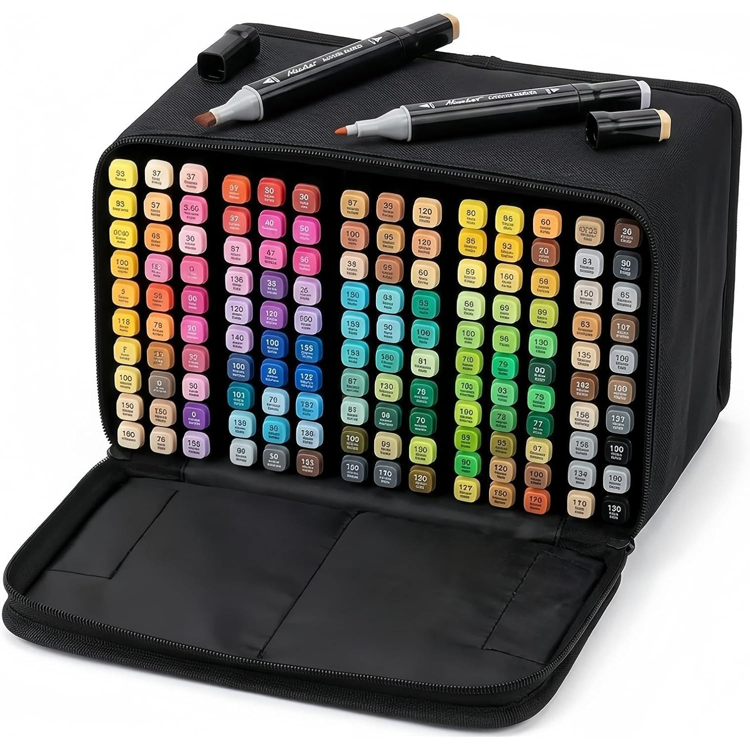 TEMU 97 Couleurs/120 Couleurs Marqueurs d'Art à Double Pointe à Base d'Alcool, Ensemble de Stylos Professionnels à Pinceau et Pointe Fine, Adaptés au