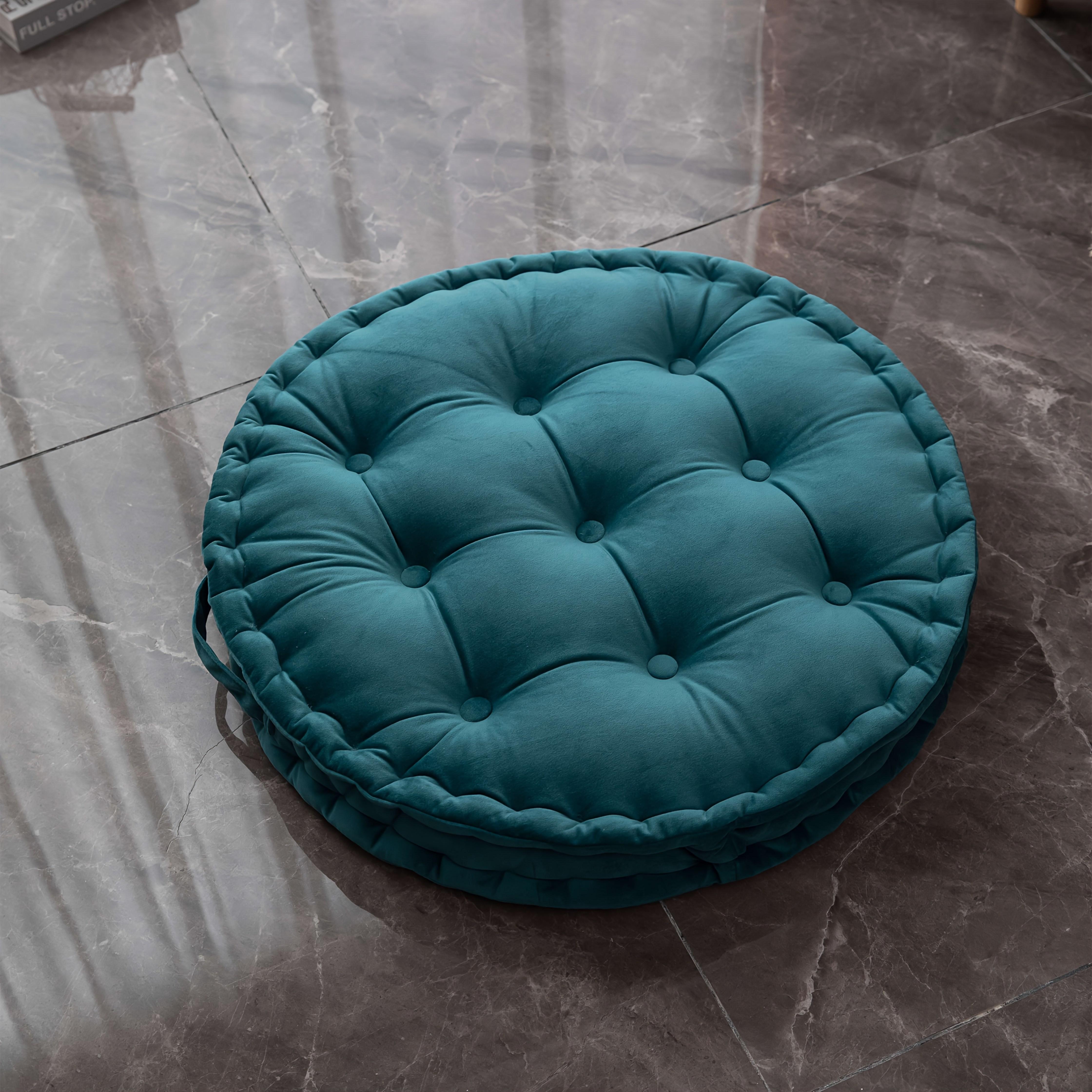 TEMU 23.62 Inch Nordic Style Thickened Velvet Cushion, Soft Comfortable Solid Color, For Game Day Seating, Sports Viewing Long Sitting, Meditation