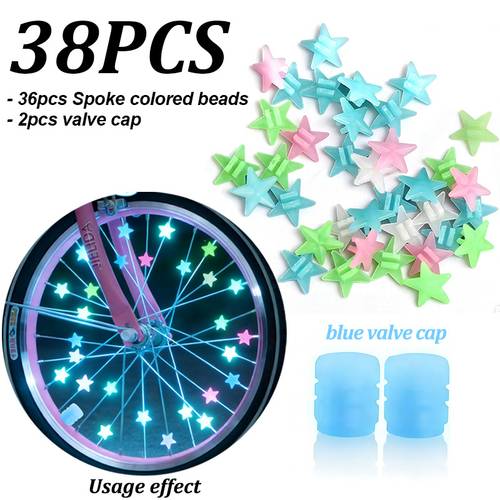 38 in the dark spoke beads caps nipples suitable for night riding wheel decoration holiday gifts for cyclists for types no color coding
