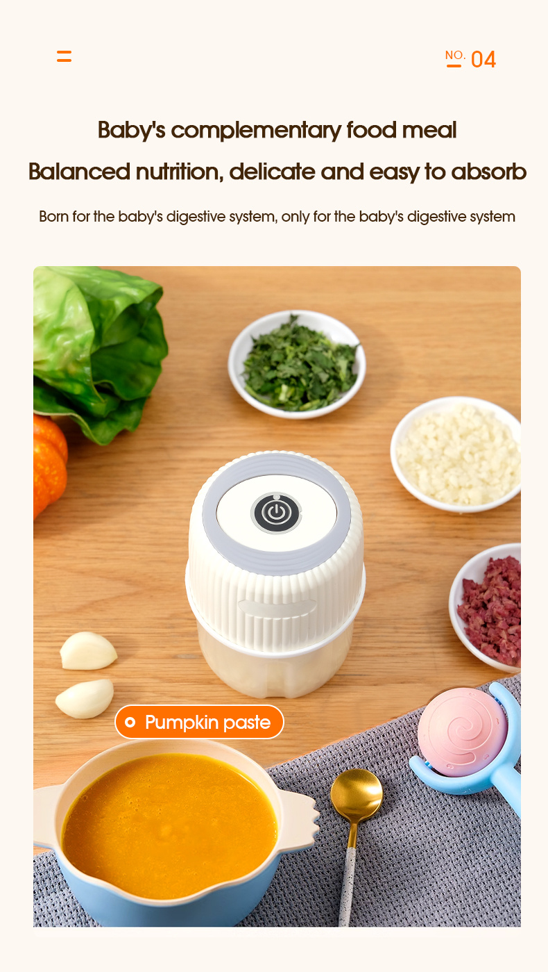 portable 300ml electric food chopper mini garlic mincer usb rechargeable with built in battery ideal for meat grinding chopping   christmas and halloween gifts wireless kitchen vitality details 6