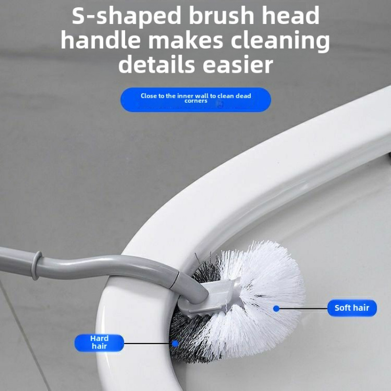 

1pc Japanese Toilet Brush Set With Soft And Wall-mounted Holder - Ergonomic Manual Deep Cleaning Brush For Bathroom, Toilet, Kitchen - Reusable, Portable, No Power Needed