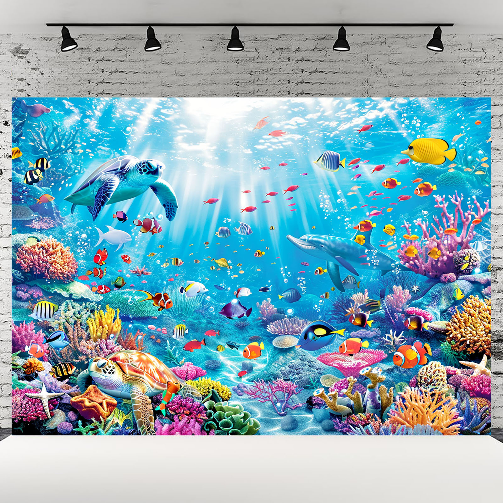 

Underwater Backdrop - , & | Polyester - For Birthdays, Table Decor & Summer Parties