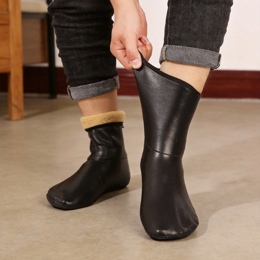 TEMU 1 Pair Of Unisex Mid-calf Thermal Socks, Suitable For Men And Women, With Non-slip Indoor Soles And High Quality Design