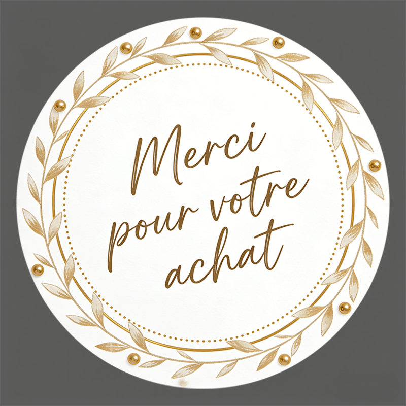TEMU 96pcs/288pcs Autocollants Ronds (Avec le " Pour Votre Achat") - Couronne de Laurier Dorée avec Perles pour Emballage, Étiquetage de Boîtes