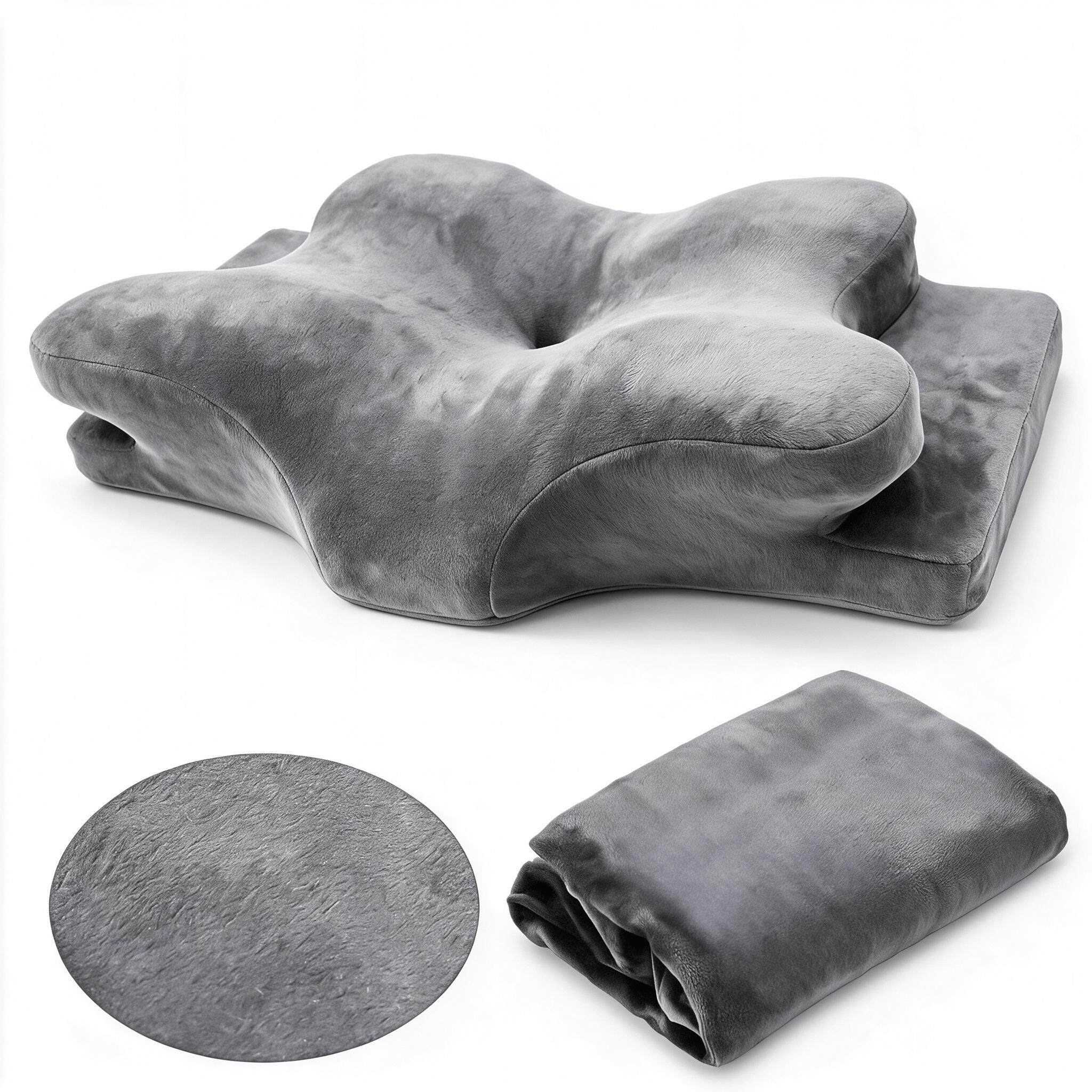 TEMU Taie d'oreiller d'hiver chaude et douce en tissu peluche, taie d'oreiller cervicale ergonomique d'automne-hiver, housse de remplacement en tissu