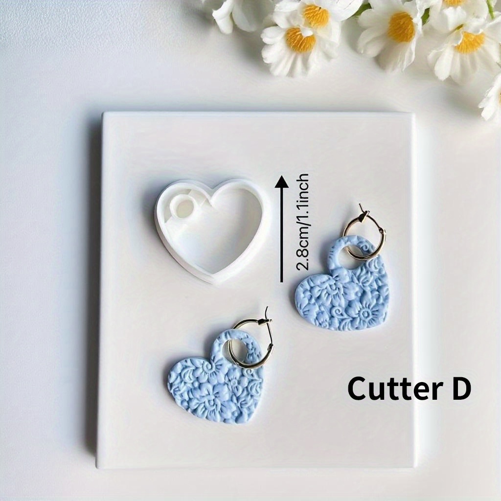 TEMU 5-part (or 1/5pcs) Bohemian Style Jewelry Making Kit With Plastic Clay Molds - Beginner-friendly Diy Clay Cutters Set For Handmade Earrings,