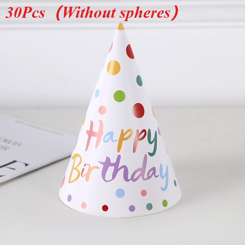 TEMU 30pcs Creative Polka Dot Happy Birthday Cone Hats, Cute Birthday Party Favors, Novelty Photo Booth Props Decor For Birthday Party Supplies