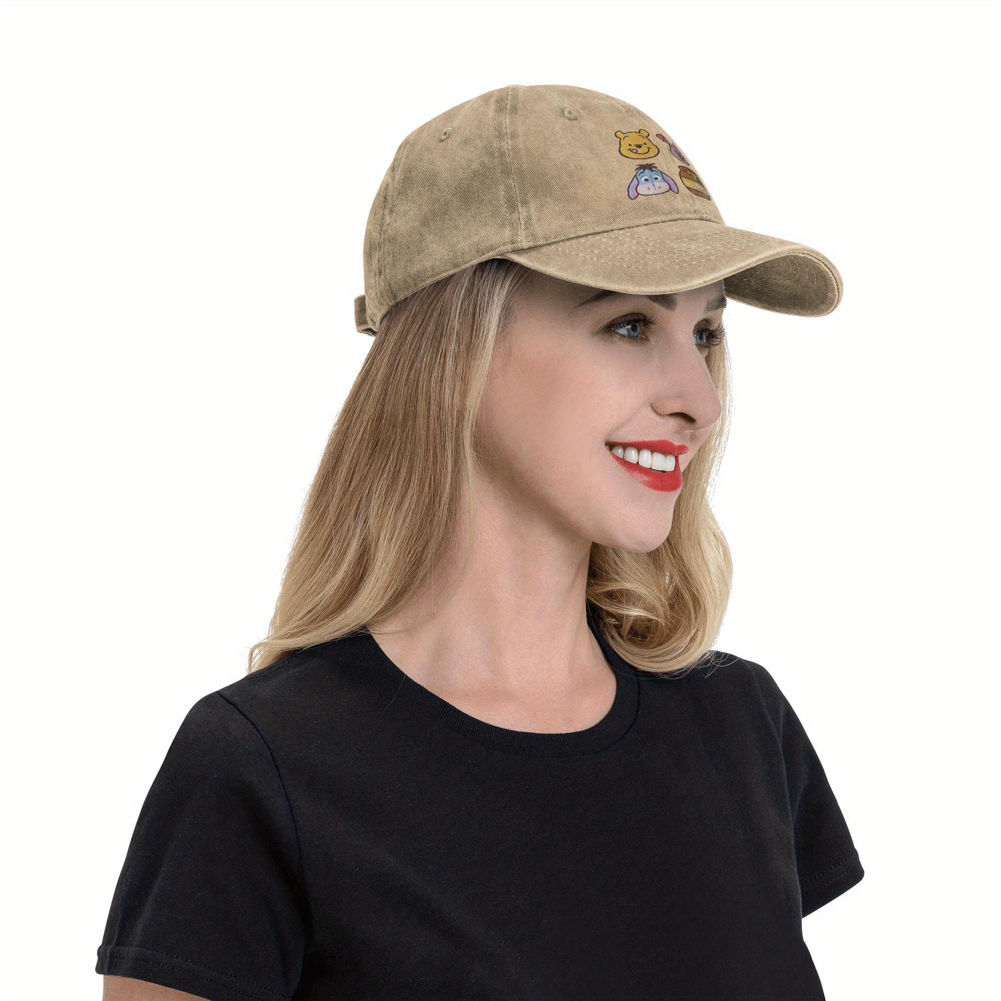     cartoon characters baseball cap adjustable unisex snapback hat with cute honey   casual fit for men and women   hat details 6