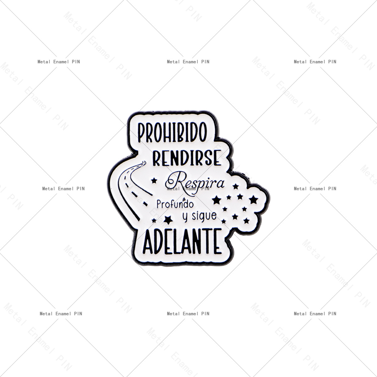 TEMU 1 pieza de pin de esmalte motivacional en español, pin de solapa con la " Rendirse", broche inspirador para mochilas y jeans