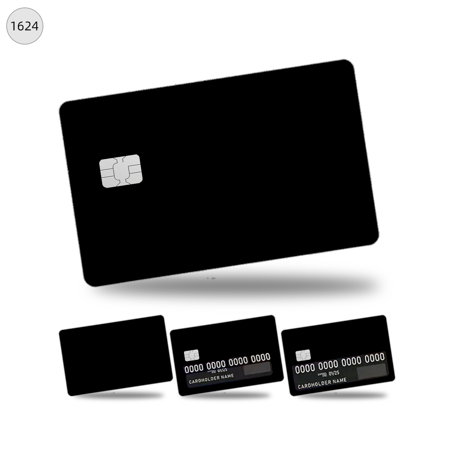 

4pcs Sleek Black Pvc Card Skins - Ultra-thin, Waterproof & -resistant With Anti-slip Grip For Credit, Debit, Key & Savings Cards - &