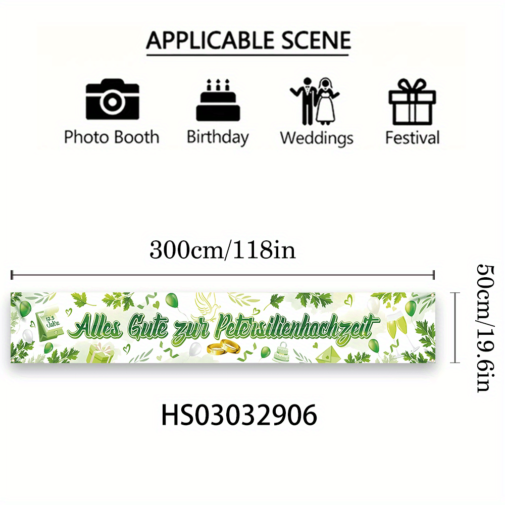 TEMU 300cm, 50cm, 118.1in, 19.6in, Polyester Material, Parsley Wedding Garden Outdoor Decoration, Couple 12. Wedding Banner Decoration