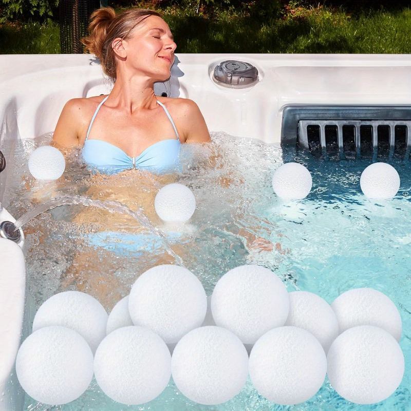 

4-pack 3-inch Reusable & Washable Oil Absorbing Sponge Cleaning Balls For Pools, Hot Tubs & Spa - Floating Pool Filters, Plastic, No Electricity Or Battery Needed, White