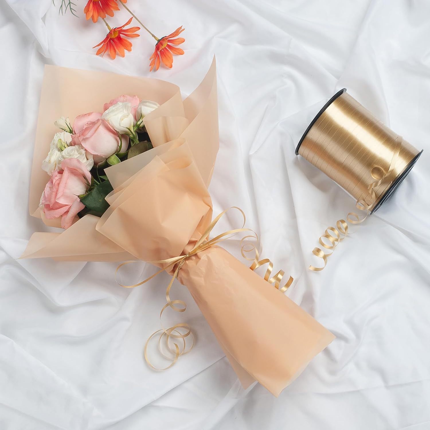 248 yard   golden curly ribbon used for gift packaging balloon ribbons balloon ropes curly ribbons thin ribbons birthday wedding christmas gift ribbons holiday decoration gifts