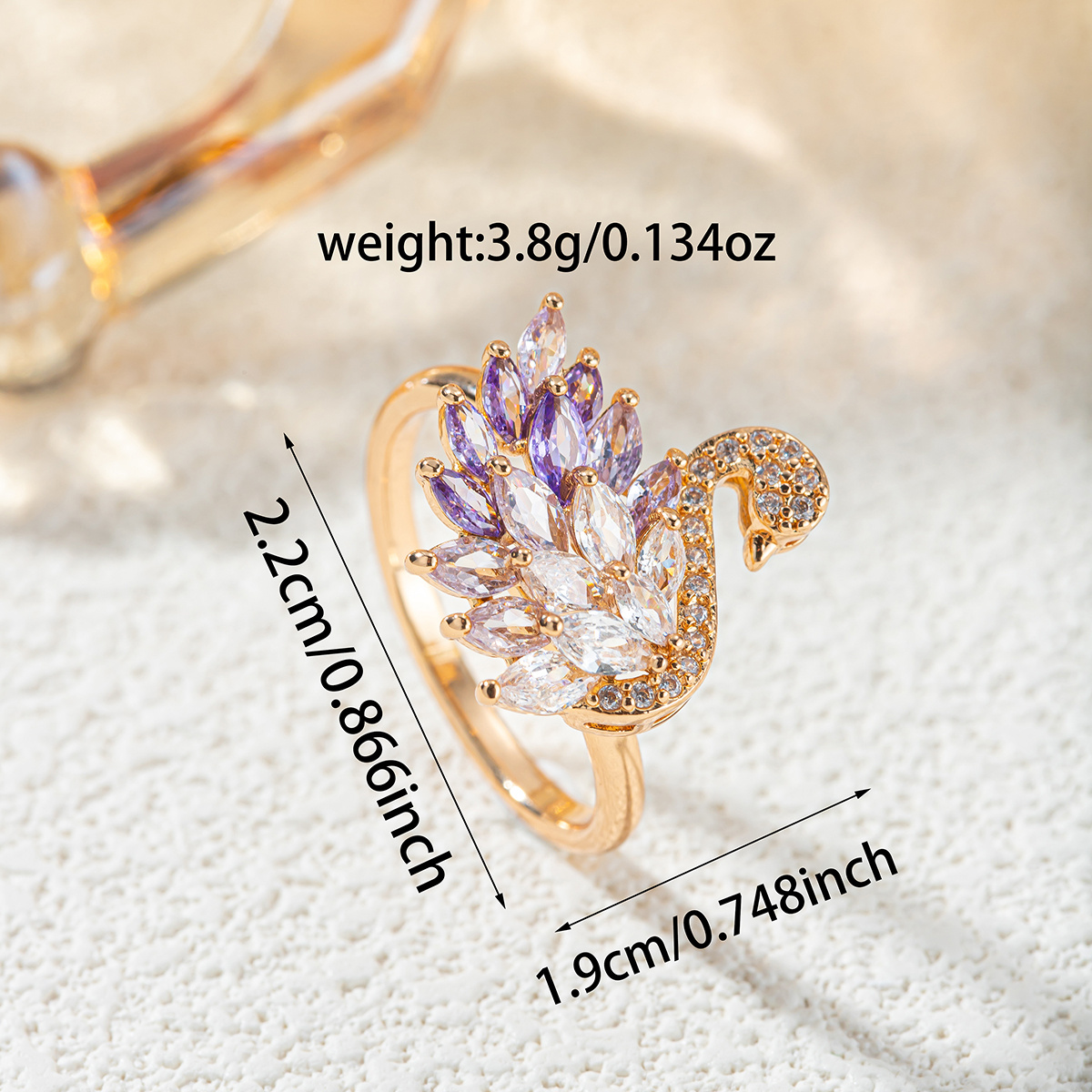 Women's Elegant Swan Ring, Plated Jewelry Gift