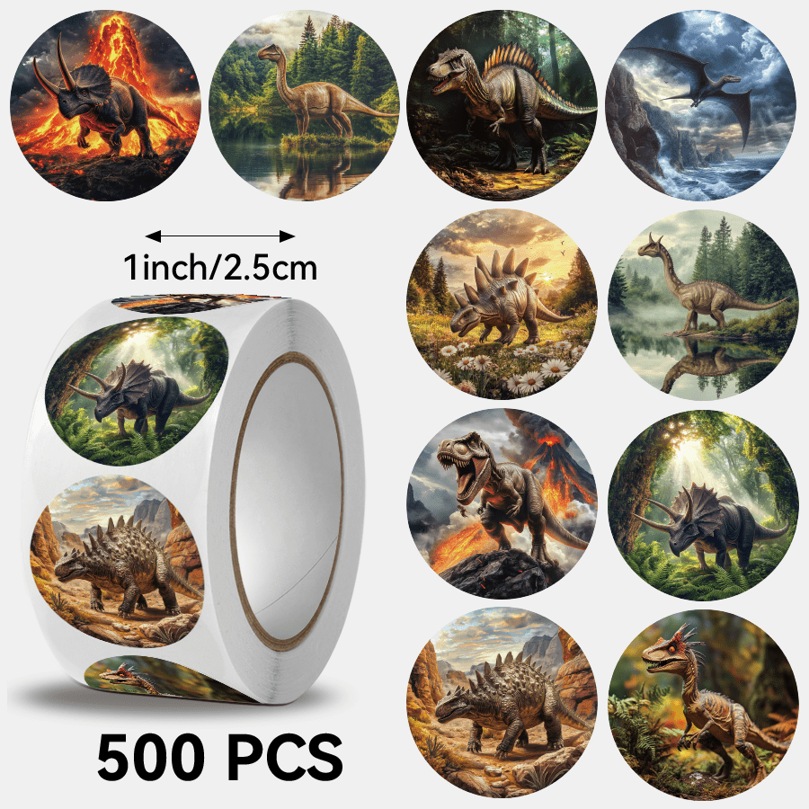 500pcs Dinosaur Stickers, Cute Animal Patterns, Decals
