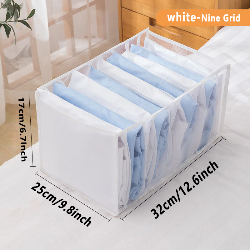 Image of The Package Includes A 9-compartment Storage Bag For Clothes, A Pants And Clothing Organizer, A Jeans Storage Box, And A Wardrobe For Underwear, Socks, T-shirts, And Shorts