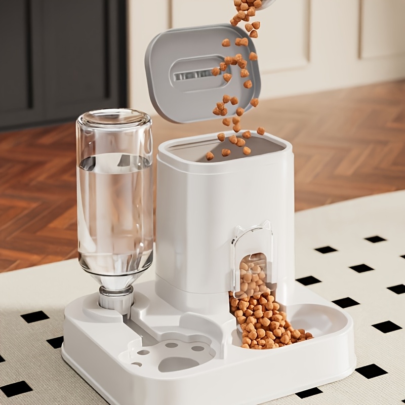 new all in one automatic pet feeder and water dispenser with built in food bowl 0 26 2 64 gallon capacity non rechargeable   easy to clean and refill durable pet watering solution stylish pet accessory sturdy construction