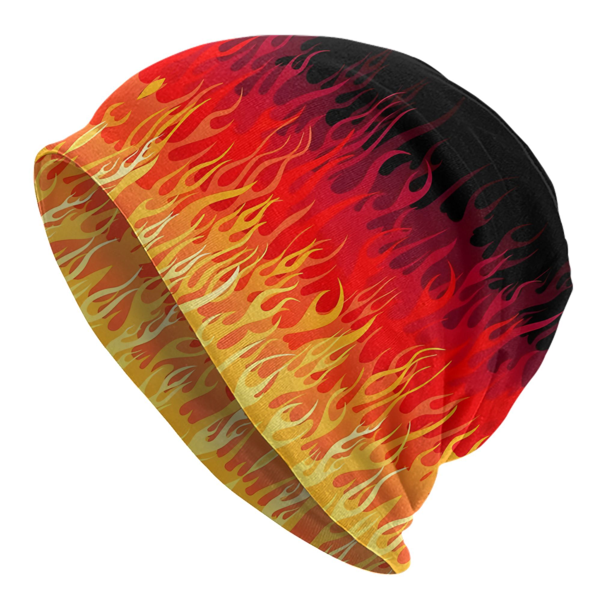 TEMU 2d Print Design Rod Flames Caps Fashion Bonnet Unisex Soft Hats
