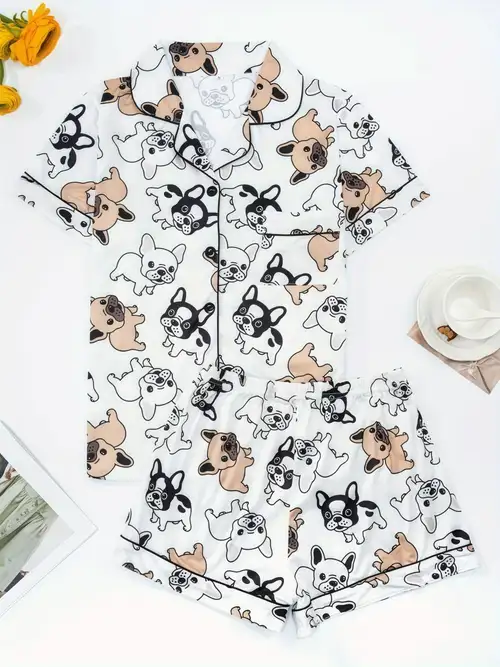 Pyjama's Dames Korte Pyjama's Dames Comfortabele Katoenen Pyjamaset met Korte Mouwen Tweedelig Ronde Hals Shirt en Shorts Nachtkleding met Gedrukt Pyjama's Dames Korte Pyjama's Dames Comfortabele Katoenen Pyjamaset met Korte Mouwen Tweedelig Ronde Hals Shirt en Shorts Nachtkleding met Gedrukt
