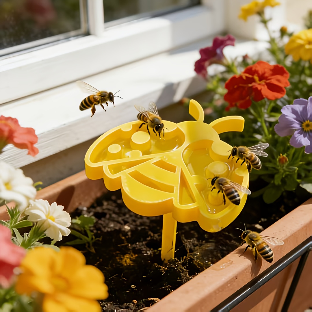 3d 1set cute design bird waterer garden stake outdoor decoration with tray hummingbird feeder garden ornament