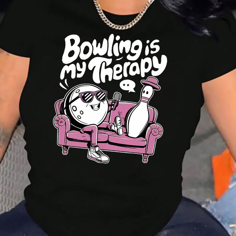 

Bowling Graphic T-, Round Top, Women's Clothing