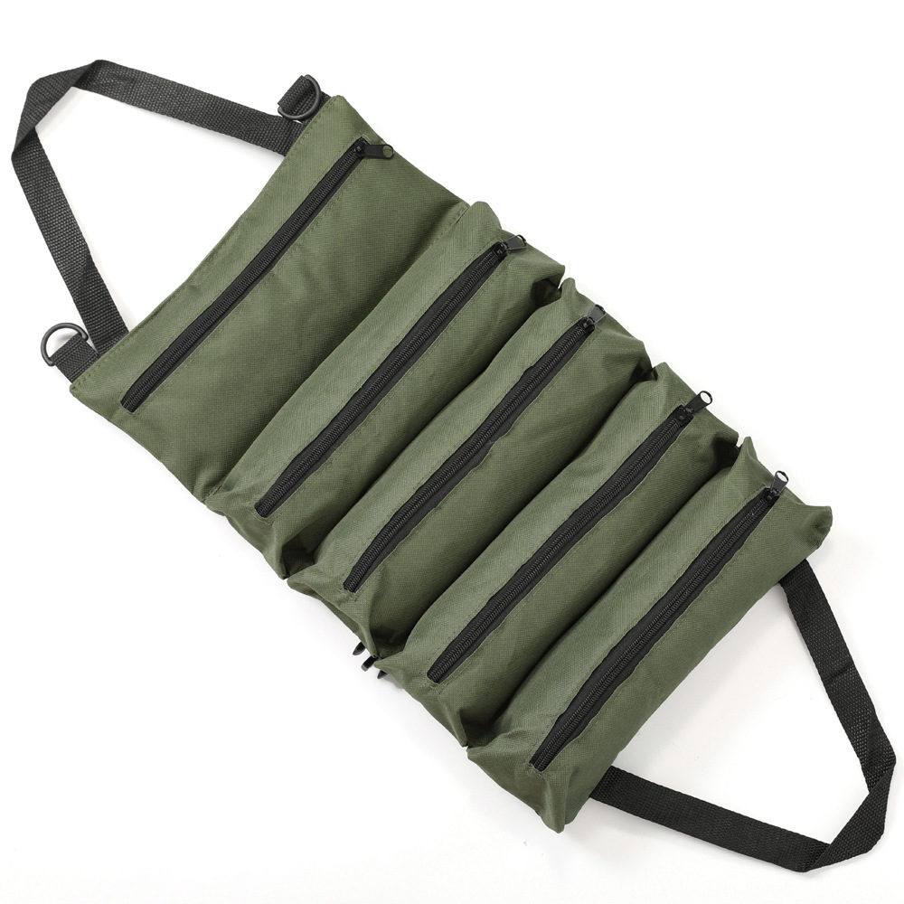 1pc bolsa organizadora de ferramentas à dágua resistência - armazenamento multi-compartimento para eletricistas & mecânicos, alças de ombro ajustáveis, suporte de ferramentas durável multiuso para trabalho & exterior, organizador de ferramentas para eletricistas | design | lona impermeável detalhes 6