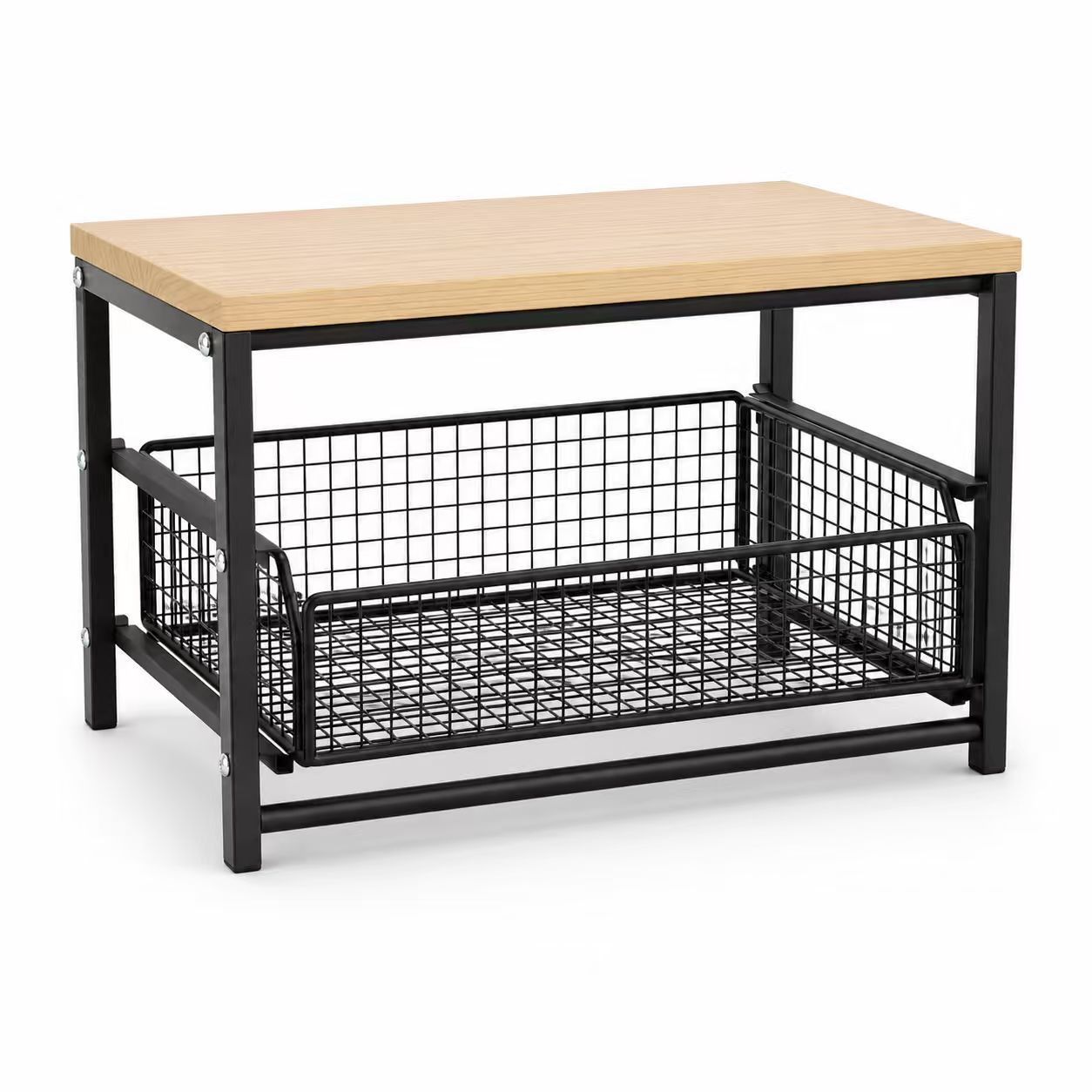 Image of Contemporary Microwave Stand With Storage Drawers - From Durable Solid Wood And Metal, -efficient Countertop Rack Is Ideal For Holding Appliances, Tableware, And Dishes. Its Home Appliances