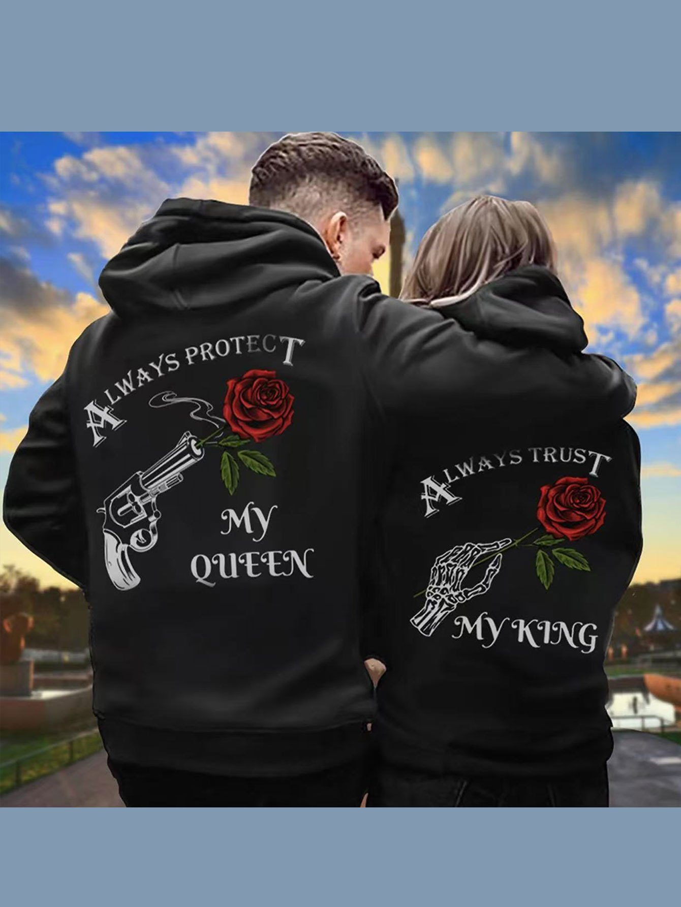 couple hoodies sold on Temu United States