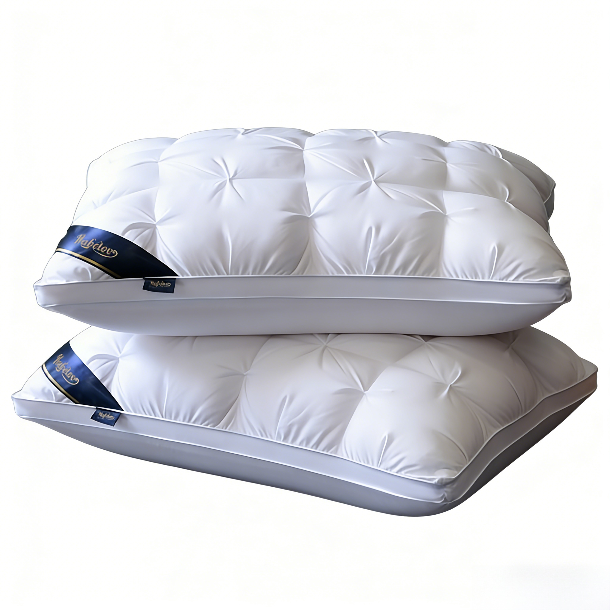 4-Pcs Luxury Hotel-Quality Pillows – Deep Sleep Neck Support, High-Density Non-Flat All-Season Pillowcases with White Satin, 100% Fill, Vacuum-Compressed Packaging (White), Home Comfort, Quilted Design, Premium Fabric, Supportive Cushion