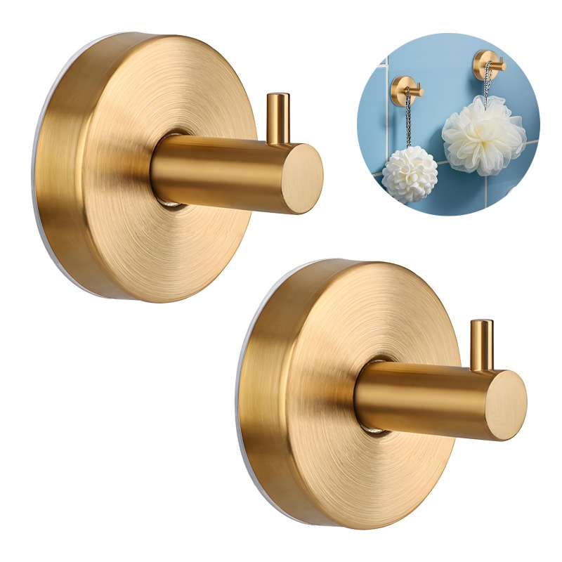 TEMU Powerful Suction Cup Hooks That No Drilling, Suitable For Bathrooms And Kitchens With Adhesive Backing. Available In Black, Golden, And Silver