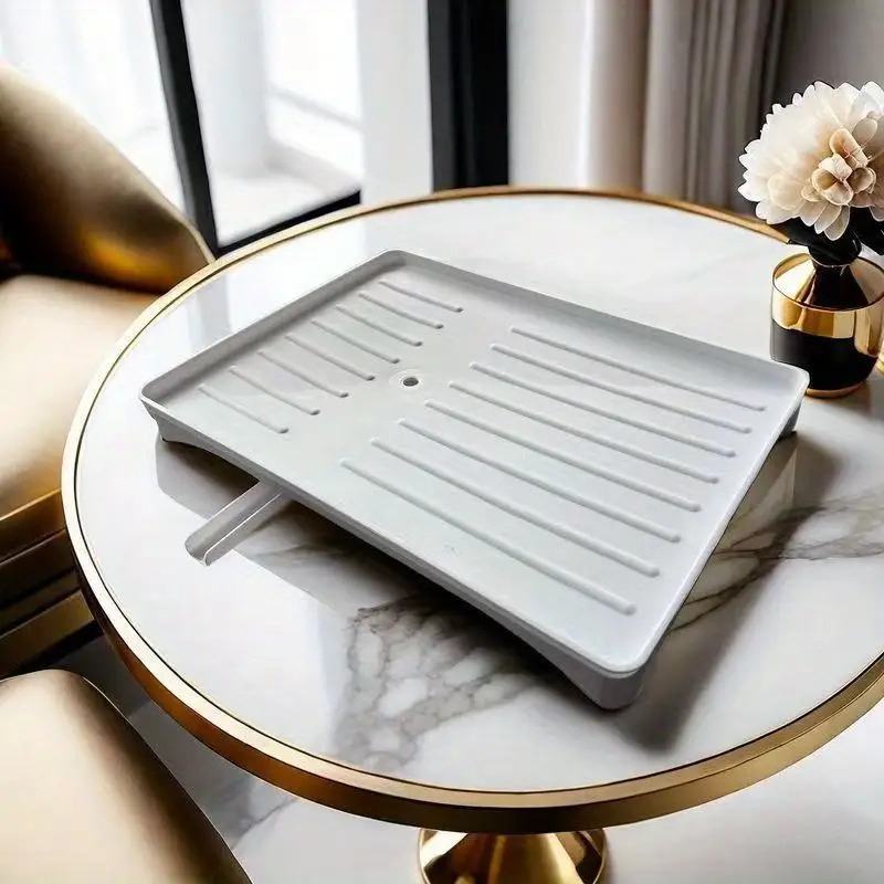 Organizador de escurridor de platos resistente para debajo del fregadero con sistema de drenaje - Caja de almacenamiento de cocina que ahorra espacio, drenaje anti-obstrucción, estantes de varios niveles para platos, tazones, tazas, utensilios - Organizador de gabinete fácil de limpiar para cocinas pequeñas - Negro moderno