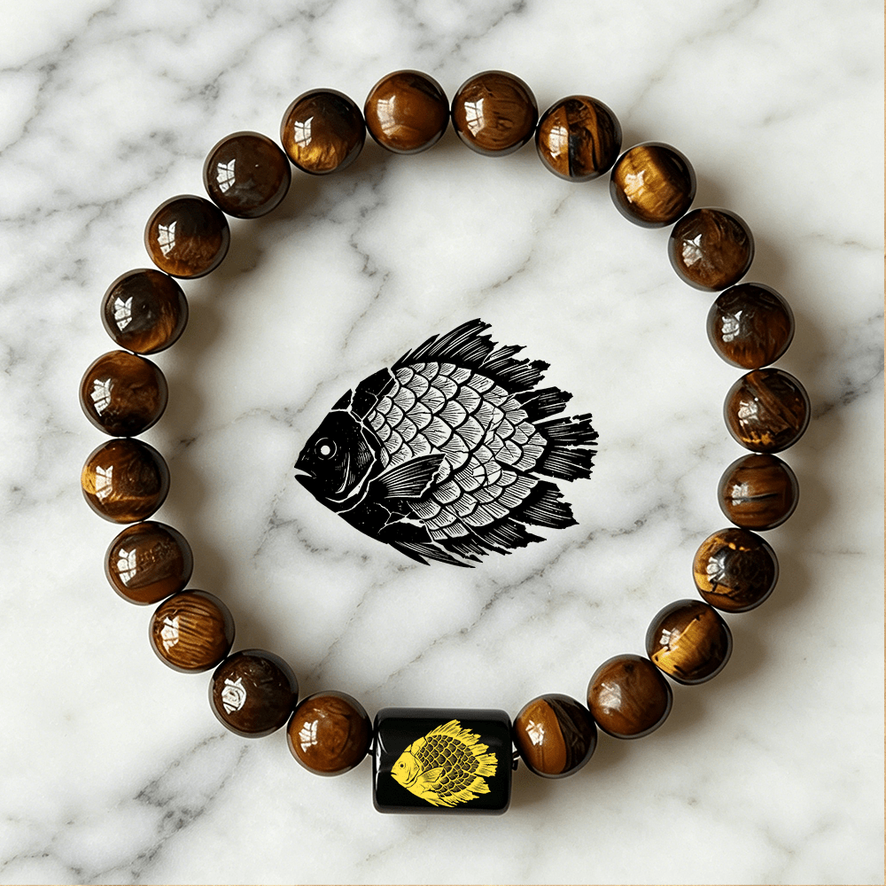 Beaded Fish Charm Bracelet, Ocean-Inspired Daily Wear