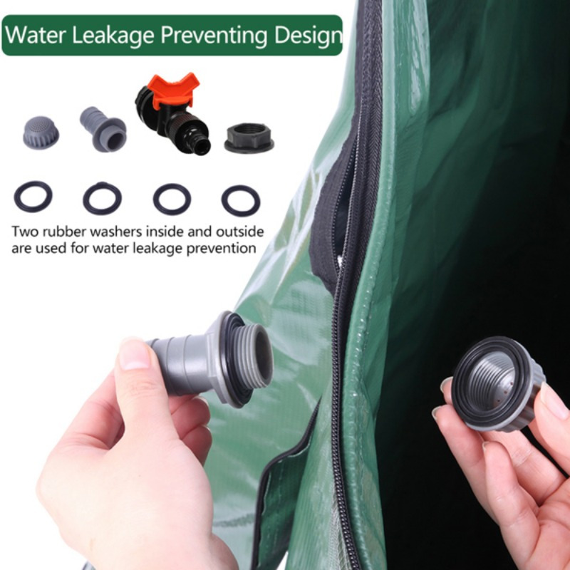 300 Gallon Portable Collapsible PVC Water Storage Tank Green Outdoor Rainwater Collector for Gardening and Car Washing
