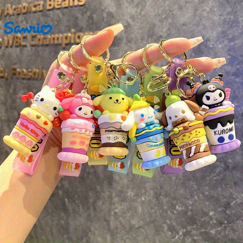 TEMU 6pcs Sanrio Kuromi And Hello Kitty Keychain Set, Adorable Women's Keychain, Keychain, Backpack Charm, Car Keychain, Small Additions Ideal For Women To Use When Out, Perfect Gift For The Holidays