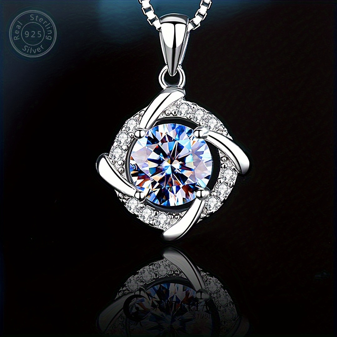 925 silvery 0 8ct moissanite windmill necklace fashion pendant sparkling clavicle womens silvery necklace anniversary gift for women christmas gift box valentines day mothers day graduation birthday   gift Product details 2