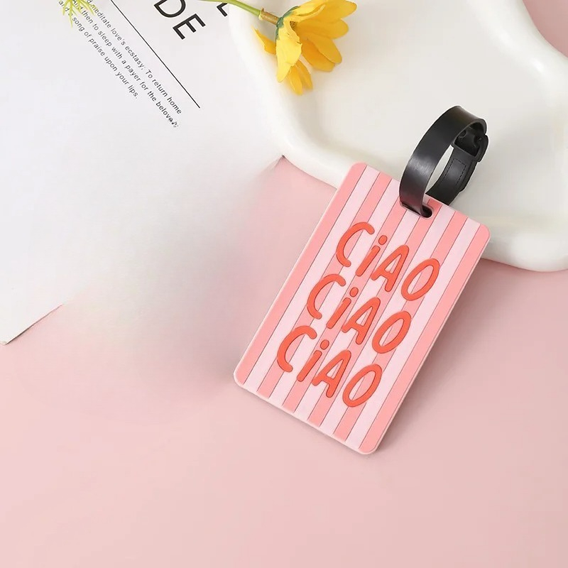 Image of Random Style Luggage Tag Pvc Letter Cute Luggage Tag Travel Box Additions
