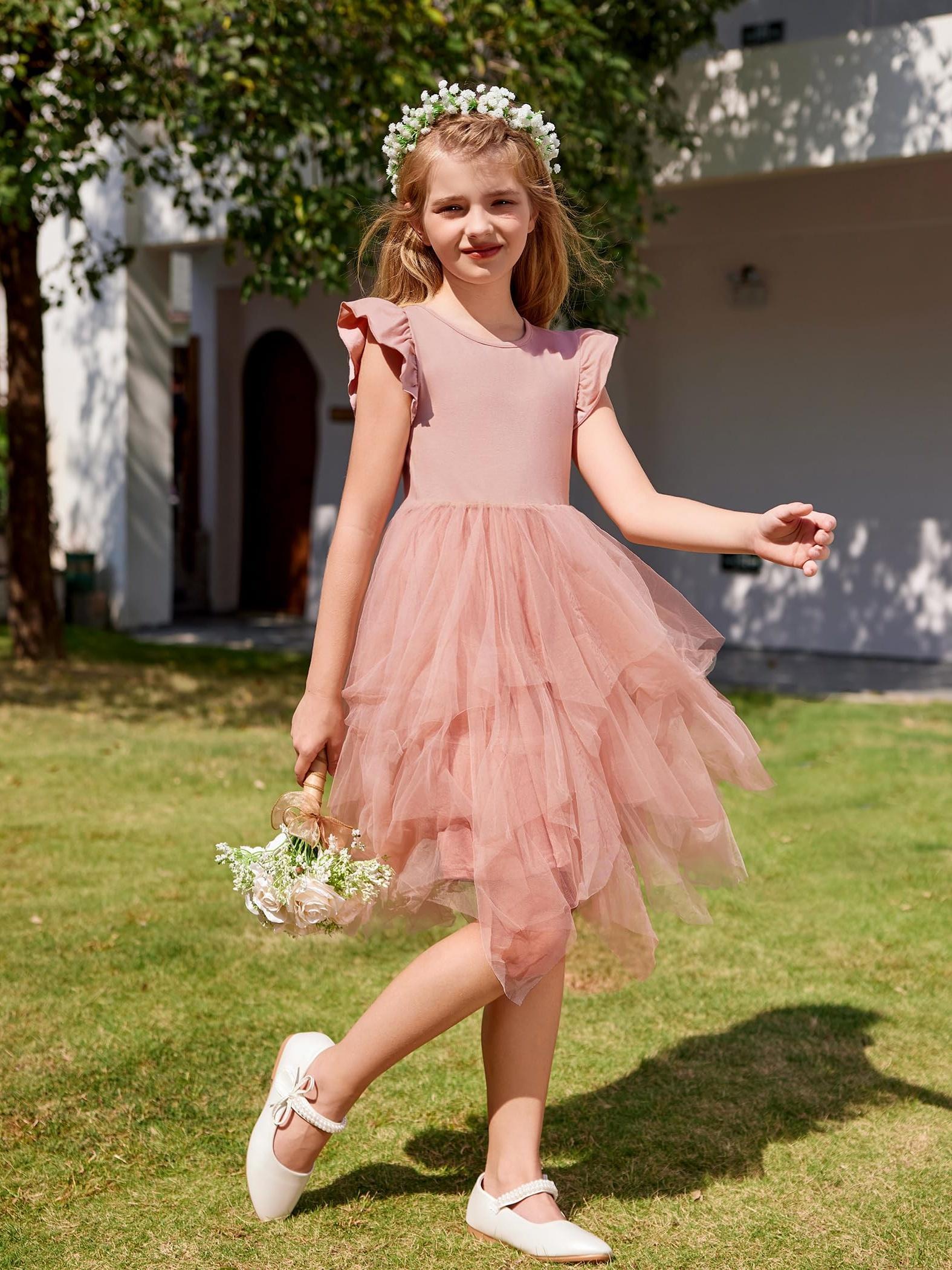 open lace back dress Toddler/ Baby Girls Bling Bling Sequin Tulle Flower Girl Dress Wedding –  Sun Baby main image 0