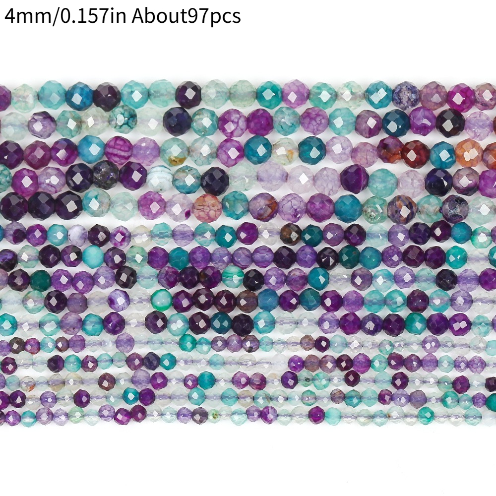TEMU Beads & Bead Assortments 1 Strand Green Purple Agate For Jewelry Making Diy Necklace Bracelet Decorative Material Suitable Accessories15inches