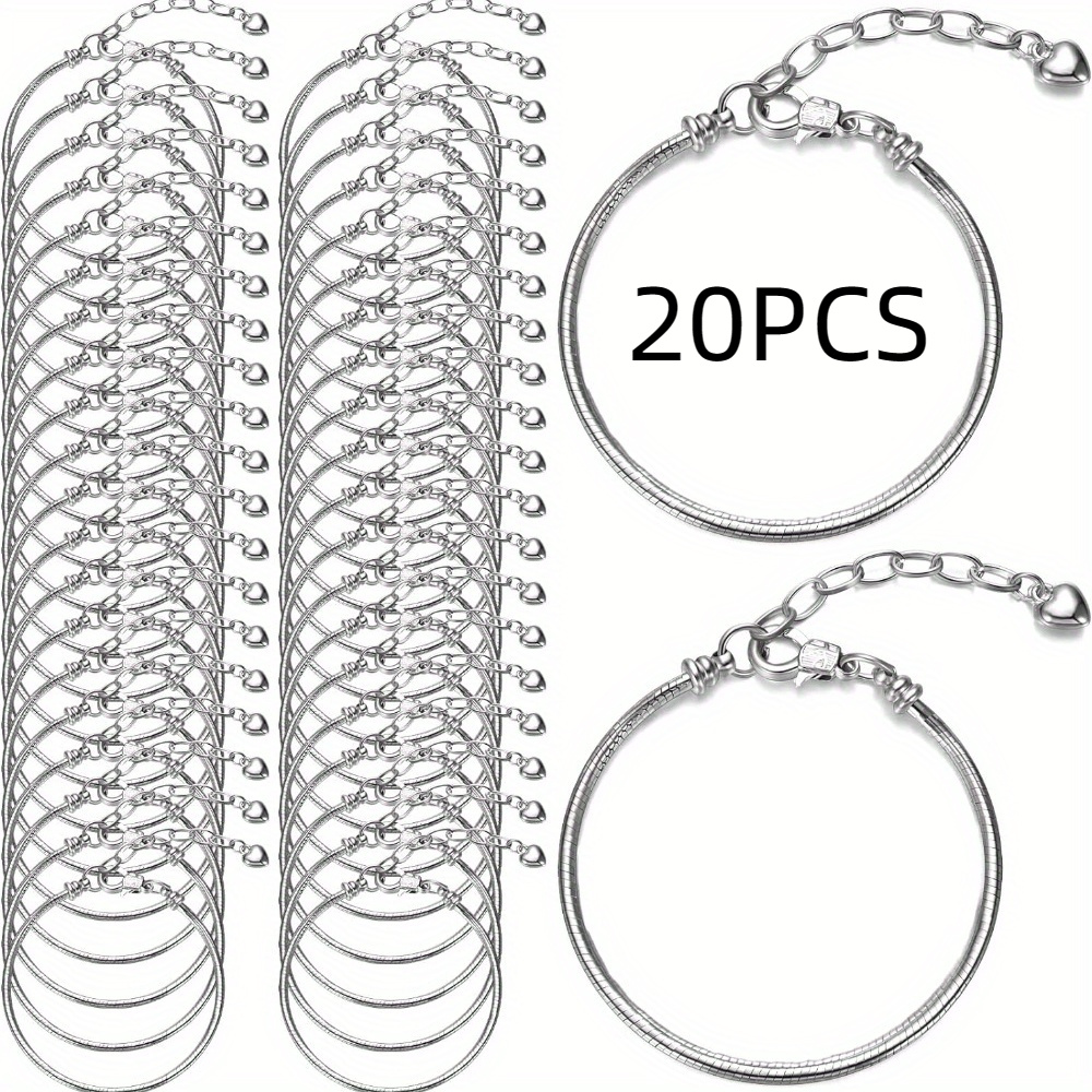 E-shop Stück 6.29 Charme Schlangenkette Armband Set, Verstellbares Schlangenkette Armband mit Karabinerverschluss Verlängerungskette, Geeignet für