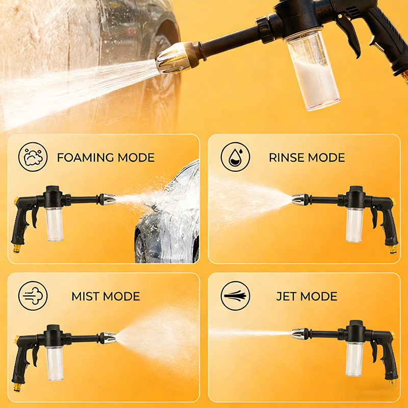 High-Pressure Car Wash Sprayer with Foam Bottle- Versatile Water Gun for Motorcycles, Home& Garden Use- Durable Long Rod Nozzle for Efficient Cleaning and Irrigation 2 High-Pressure Car Wash Sprayer with Foam Bottle- Versatile Water Gun for Motorcycles, Home& Garden Use- Durable Long Rod Nozzle for Efficient Cleaning and Irrigation - Image 2