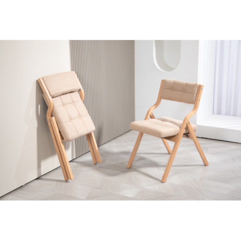 TEMU Homefun Folding Chairs With Cushion, Wooden Padded Folding Chairs 2 Pack, Portable And Assembled Folding Dining Chair For Guests Kitchen Office