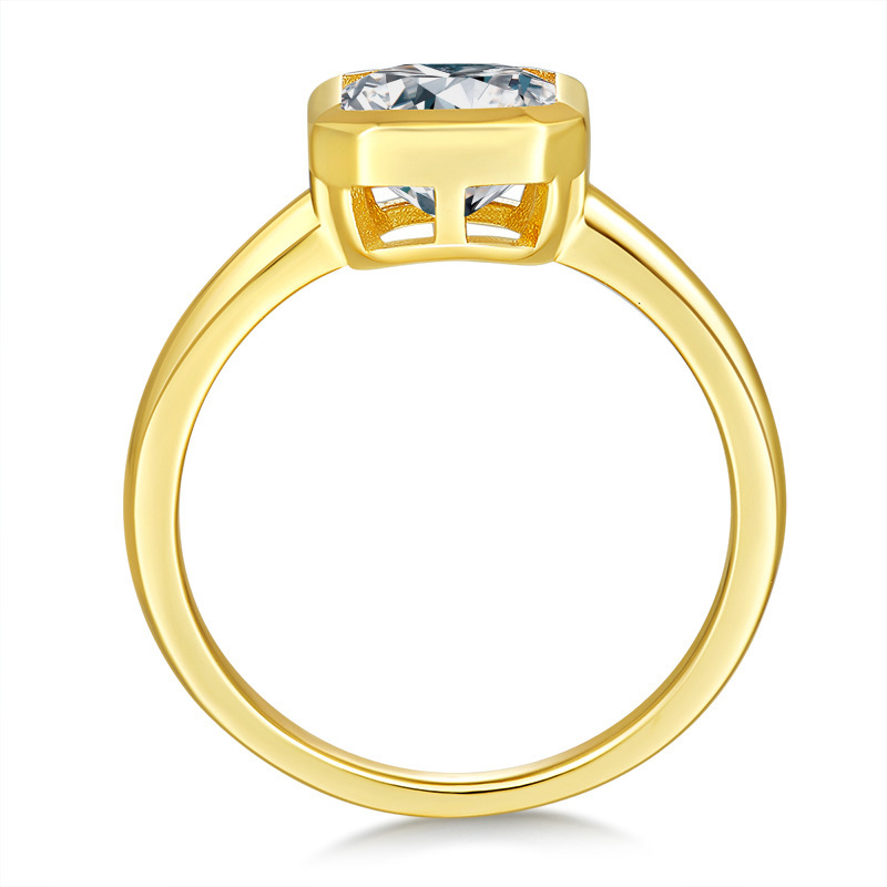 7mm Moissanite Bag Inlaid Square Copper Ring Women