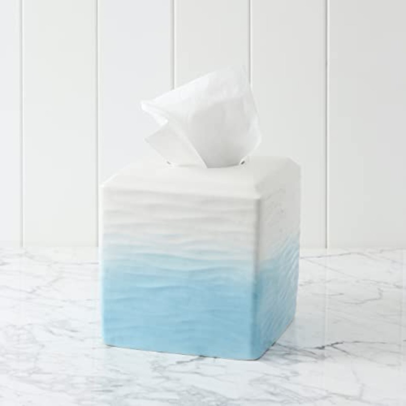 ceramic tissue holder box - modern bathroom decor with   lid, elegant toilet paper organizer for bathroom, kitchen, living room - durable ceramic construction, minimalist home decoration in   gradient (compatible with standard tissues), tissue box holder, facial tissue holder, kleenex box holder, kleenex box cover, tissue box cover Product details 5