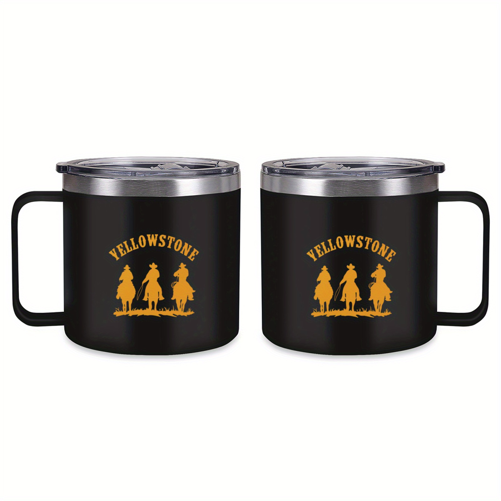 

1pc Yellowstone Theme 14oz Stainless Mug, Double Wall Vacuum Insulated, Leakproof Lid, Bpa Free, Sweat-proof, Ideal For Outdoor Sports, Camping, Car Travel