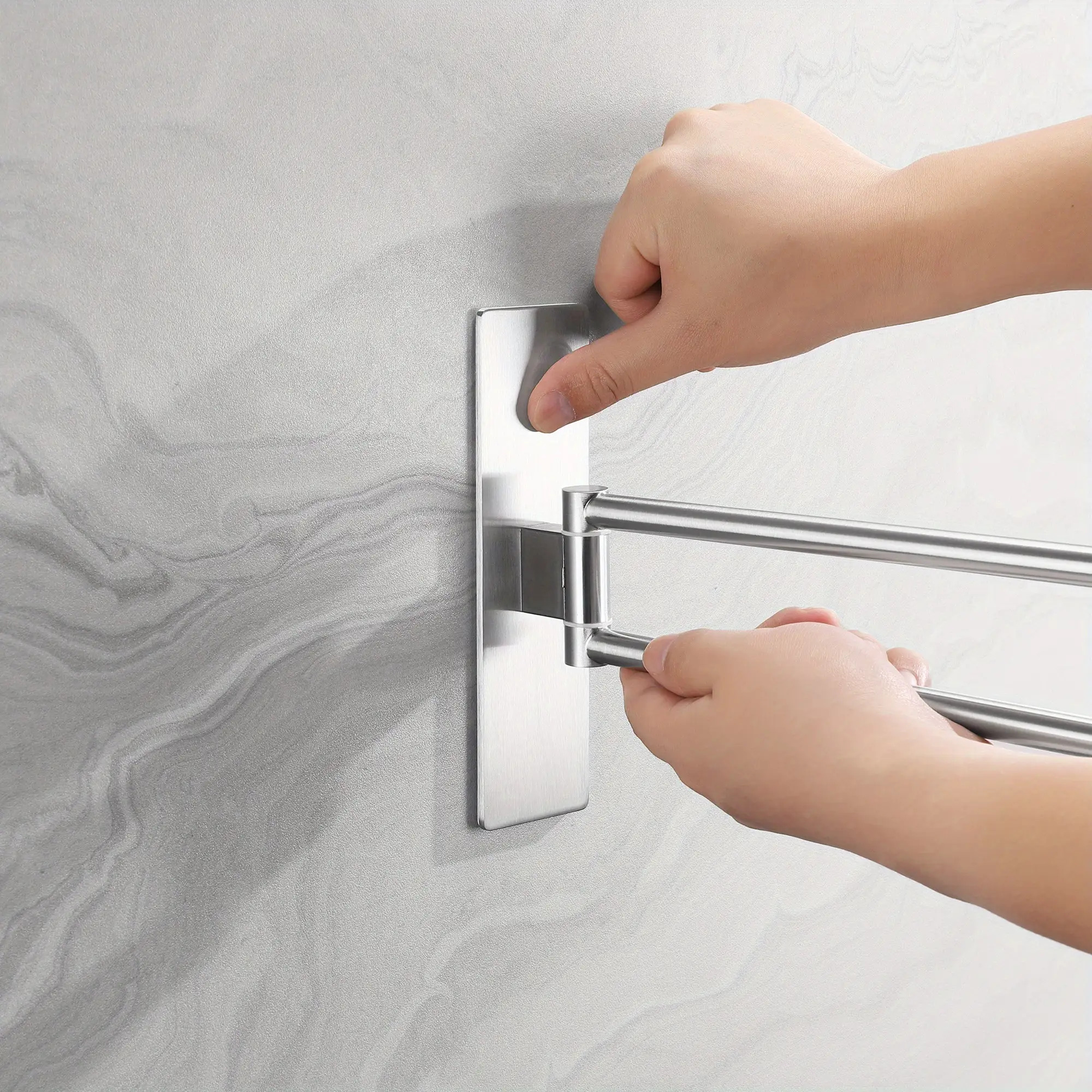 Поворотный держатель для полотенец нержавеющая сталь самоклейка 390х180х50 мм