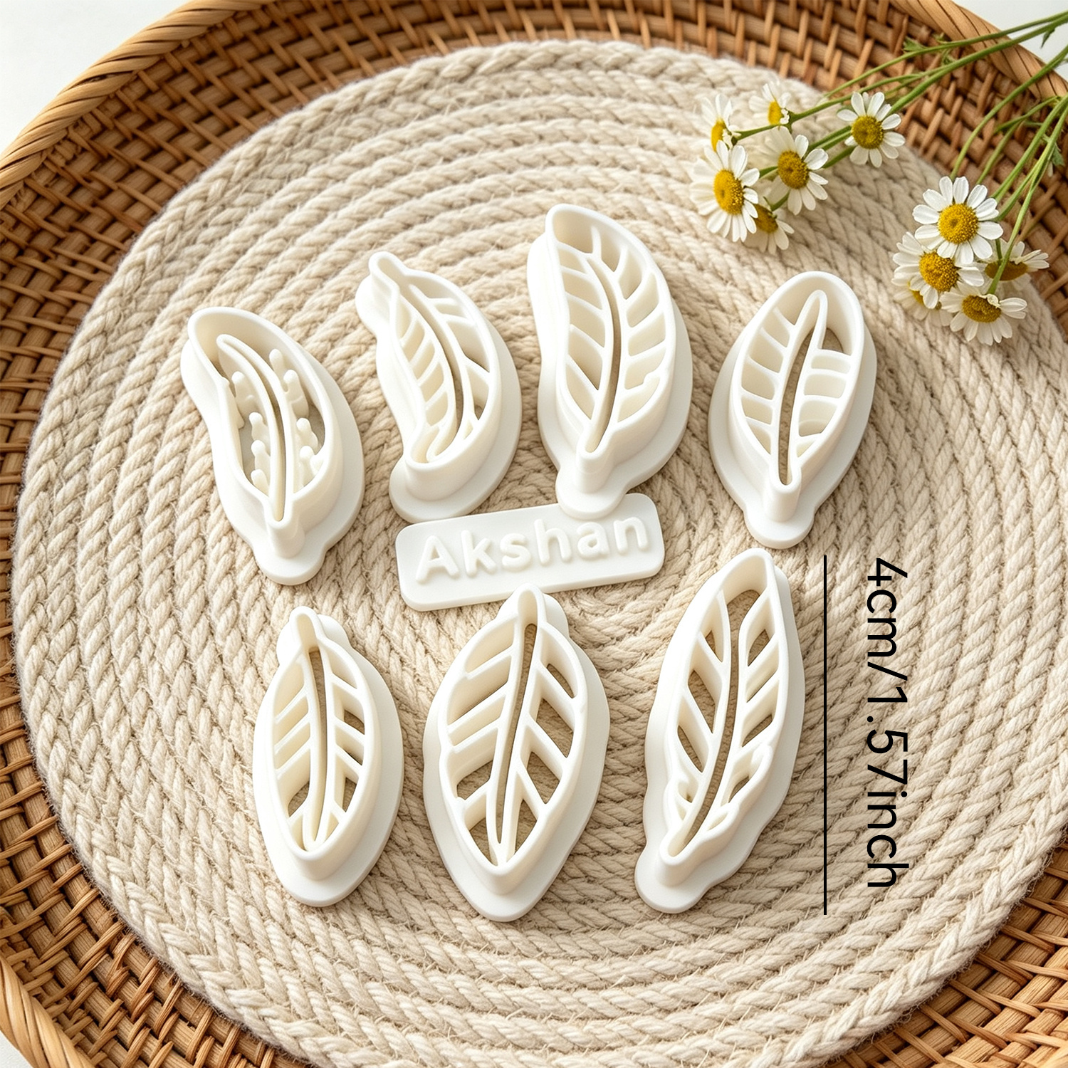 TEMU Lot de 8 emporte-pièces en pâte polymère sur le thème de la plume bohème, moule à pâte à de plumes différents, moule à pâte de bohème, moule à
