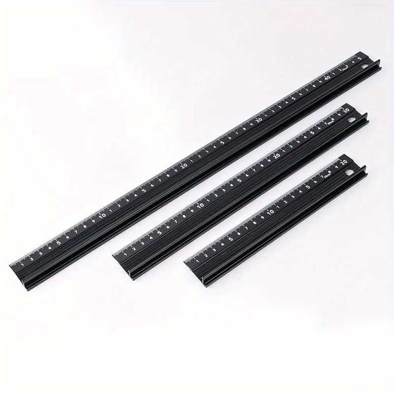 3pcs Industrial-grade Ruler Set - 3 Sizes, Cut-resistant And Non-slip Grip, Suitable For Math And Drawing School Supplies