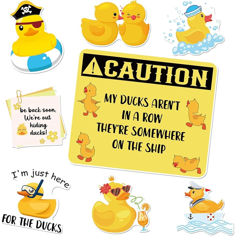TEMU Wall Decor Cruise Door Decorations Magnetic- 8pcs Themed Cruise Door Ship Decorations Magnets Reusable Cruising Ducks Magnet Stickers For Carnival Ship Cabin Refrigerator Decor