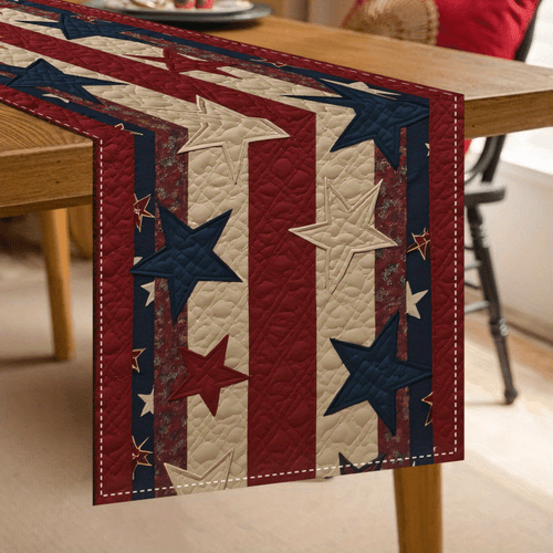 1pc american flag table runner vibrant red and and durable polyester july 4th memorial day labor day celebrations add festive cheer to any table